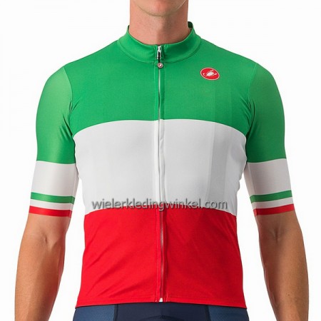 Wielershirt 2023 Italië Nationaal Team Green Wit Rood